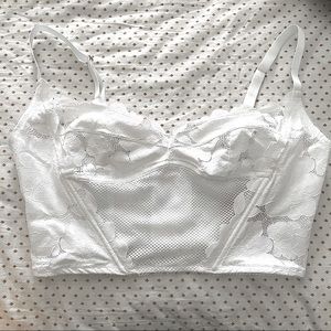 NWT Savage x Fenty Floral Glow Lace Bustier white